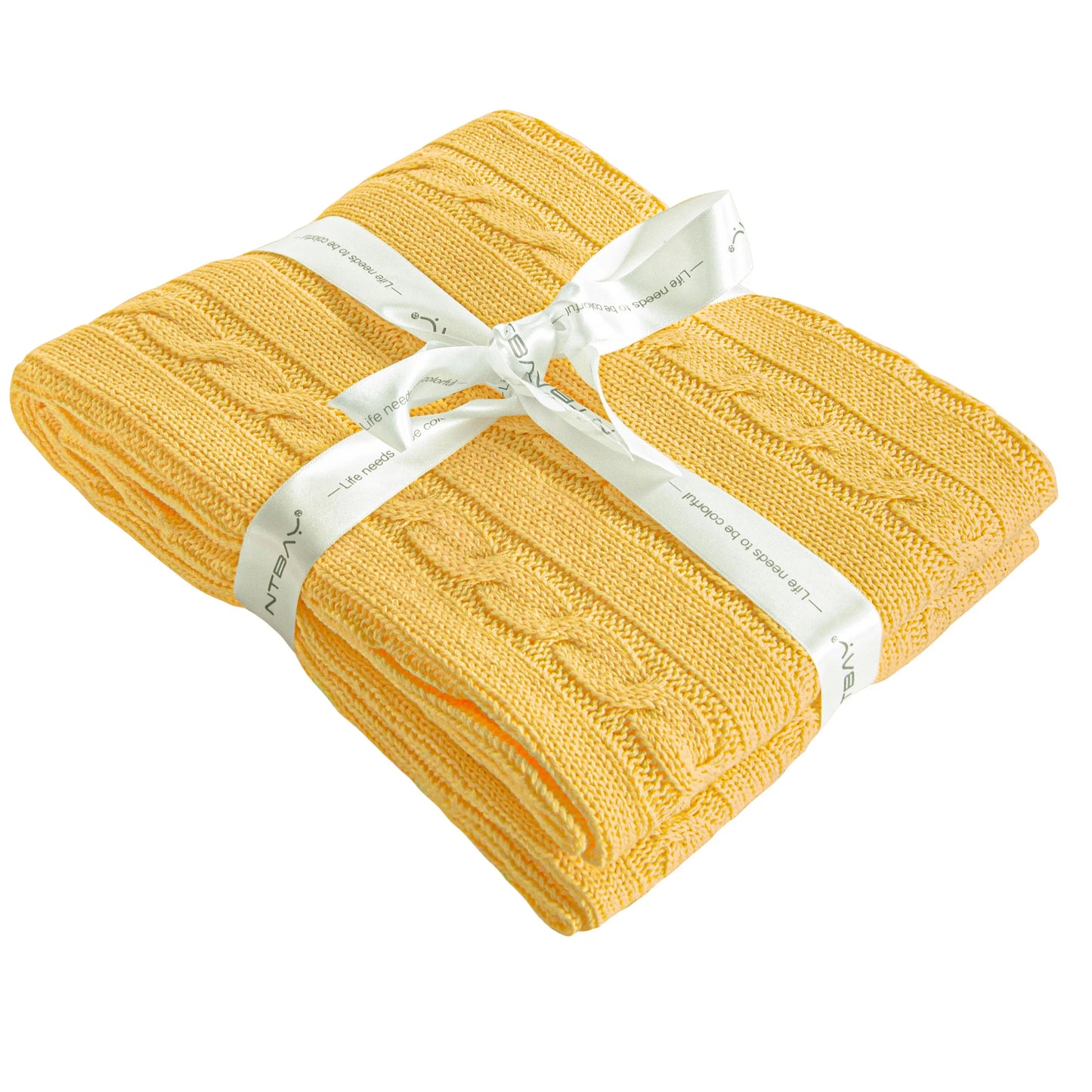 Ntbay 100 Percent Cotton Cable Knit Toddler Blanket Crib
