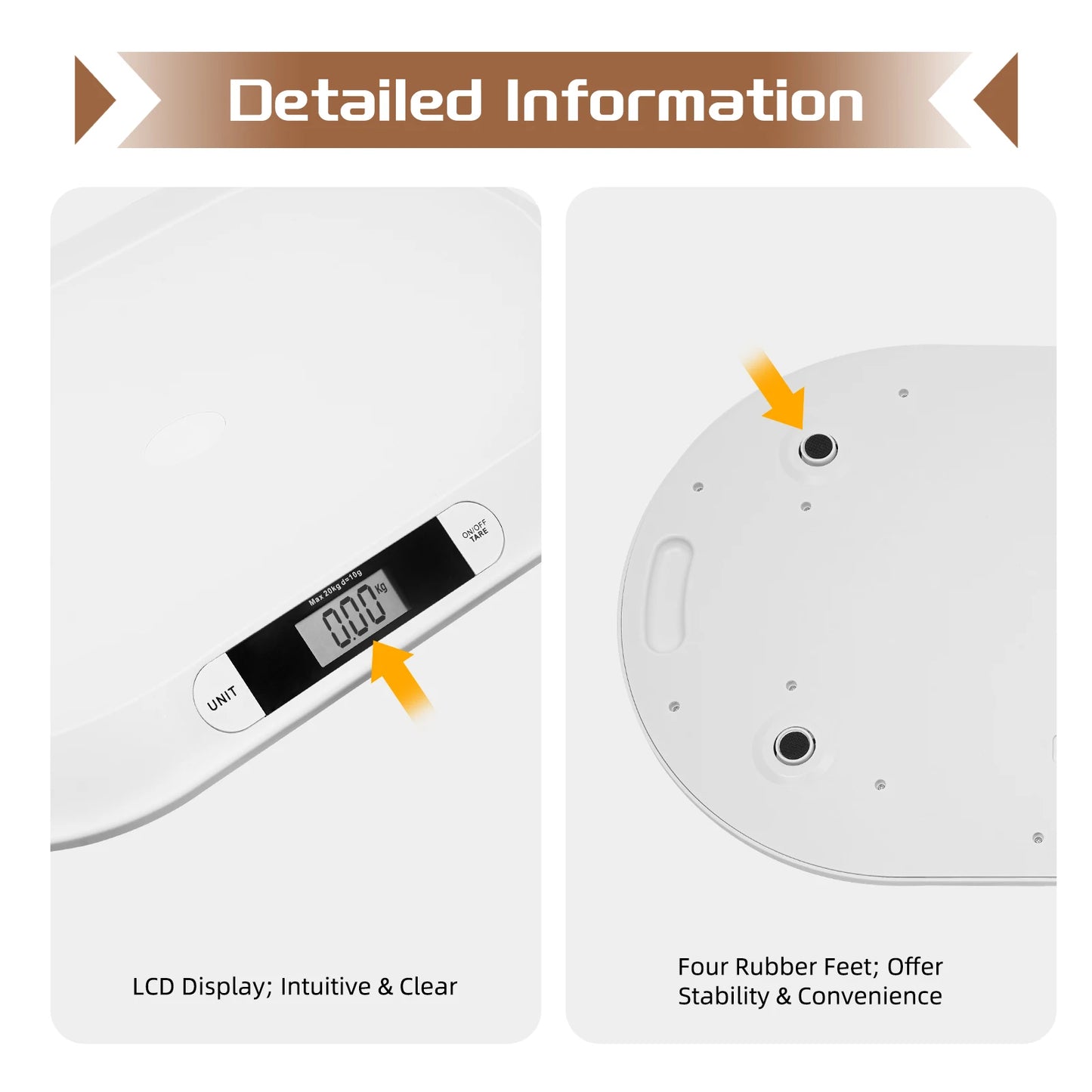 44 Lbs Digital Baby Scale LCD Display Infant Scale
