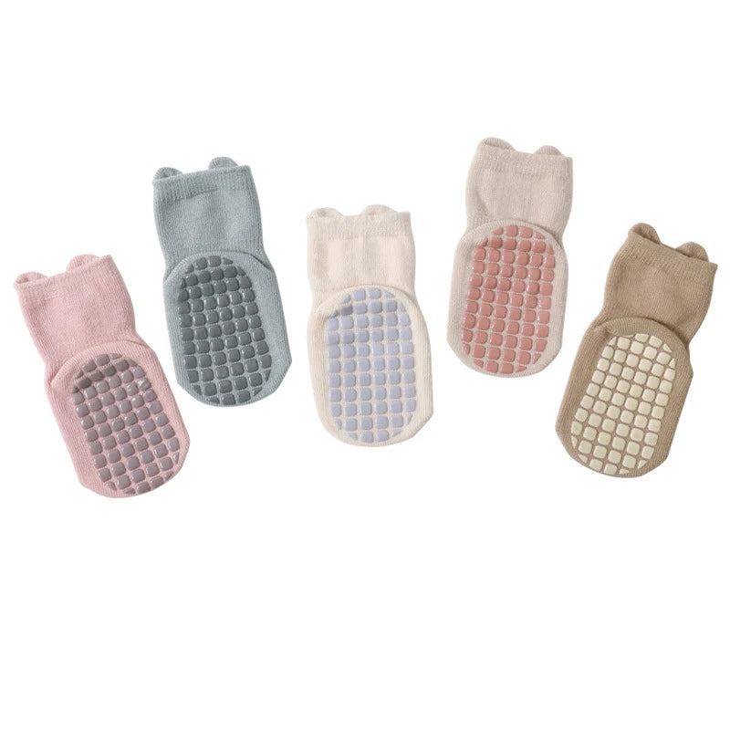 5 Pairs Infant Anti Slip Socks Newborn Unisex Cartoon Floor