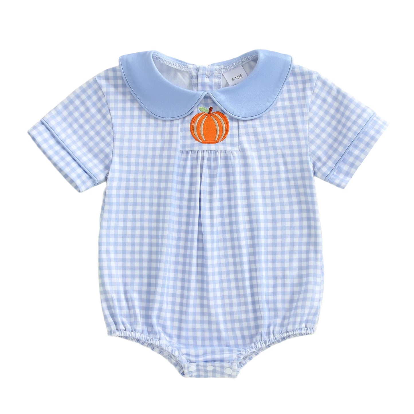 Baby Girls Summer Bubble Jumpsuit With Doll Collar