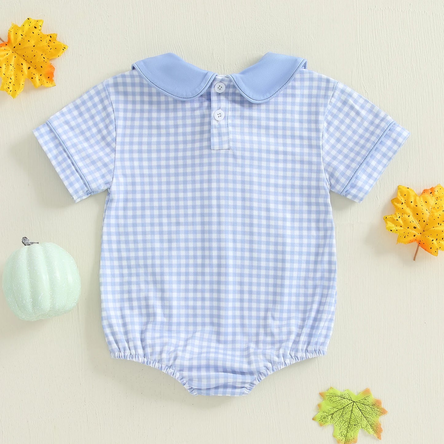 Baby Girls Summer Bubble Jumpsuit With Doll Collar