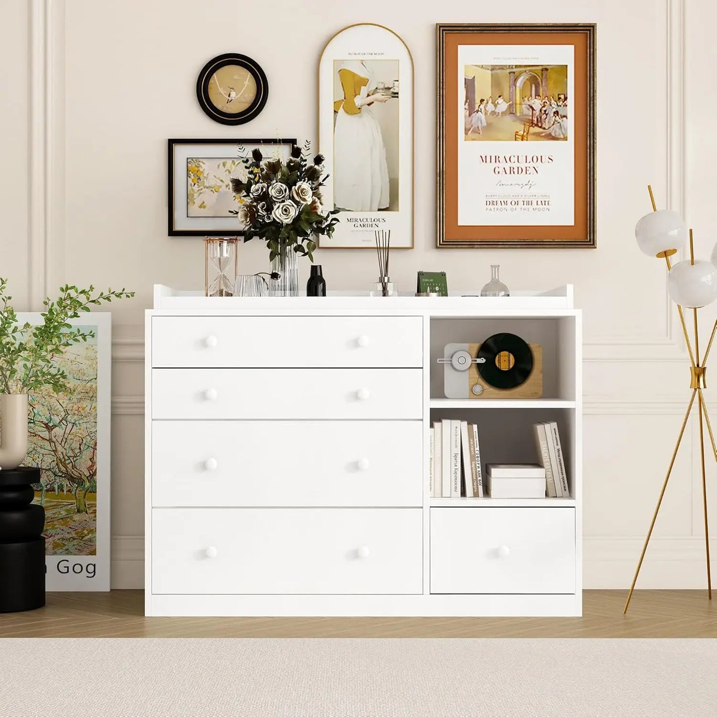 Changing Table Dresser Baby Classic Nursery With 5 Drawers
