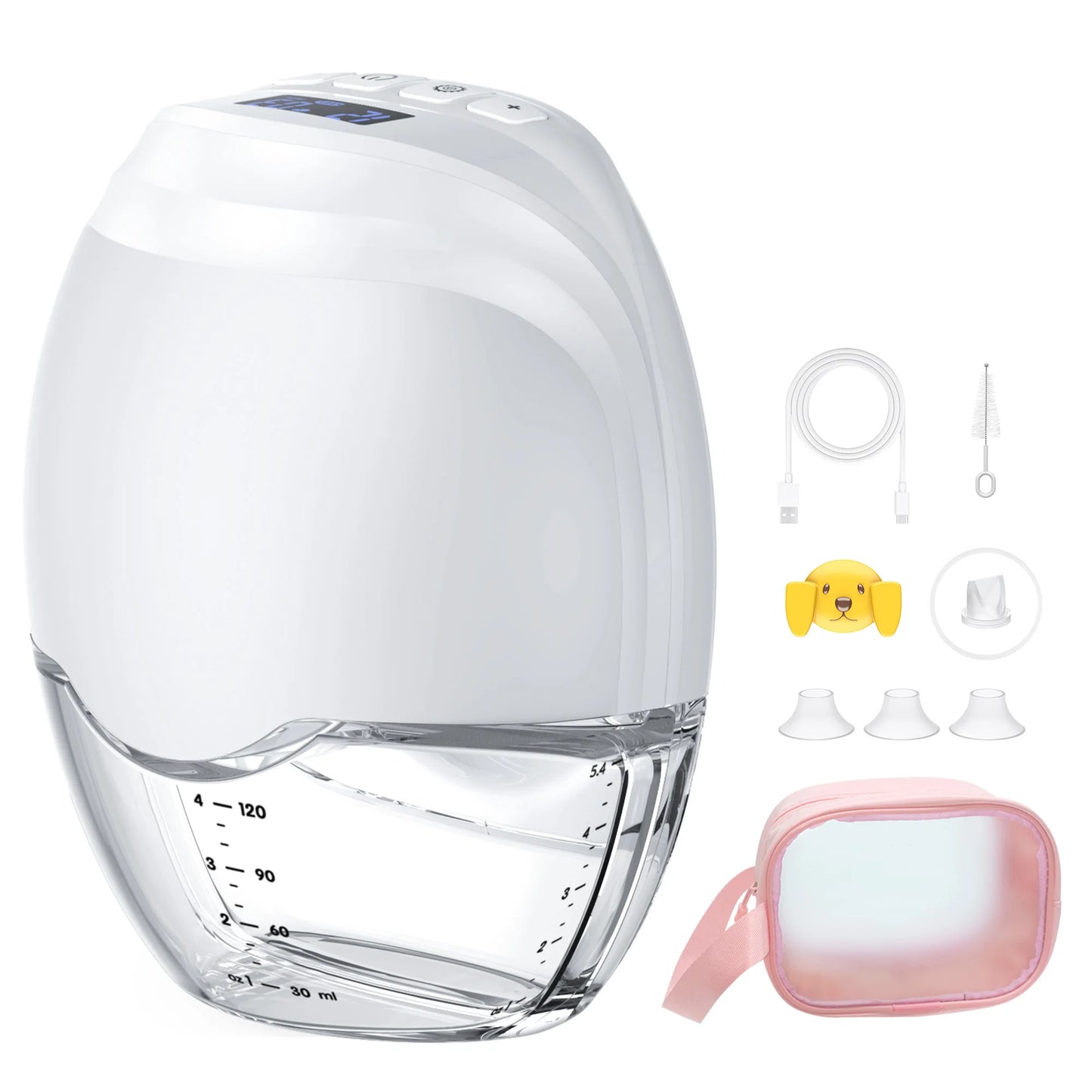 2 or 1 Pieces Wearable Breast Pump Hands Free Electric Breast Pump Silent Comfort Milk Collector BPA Free LED Display 3 Modes 12 Levels