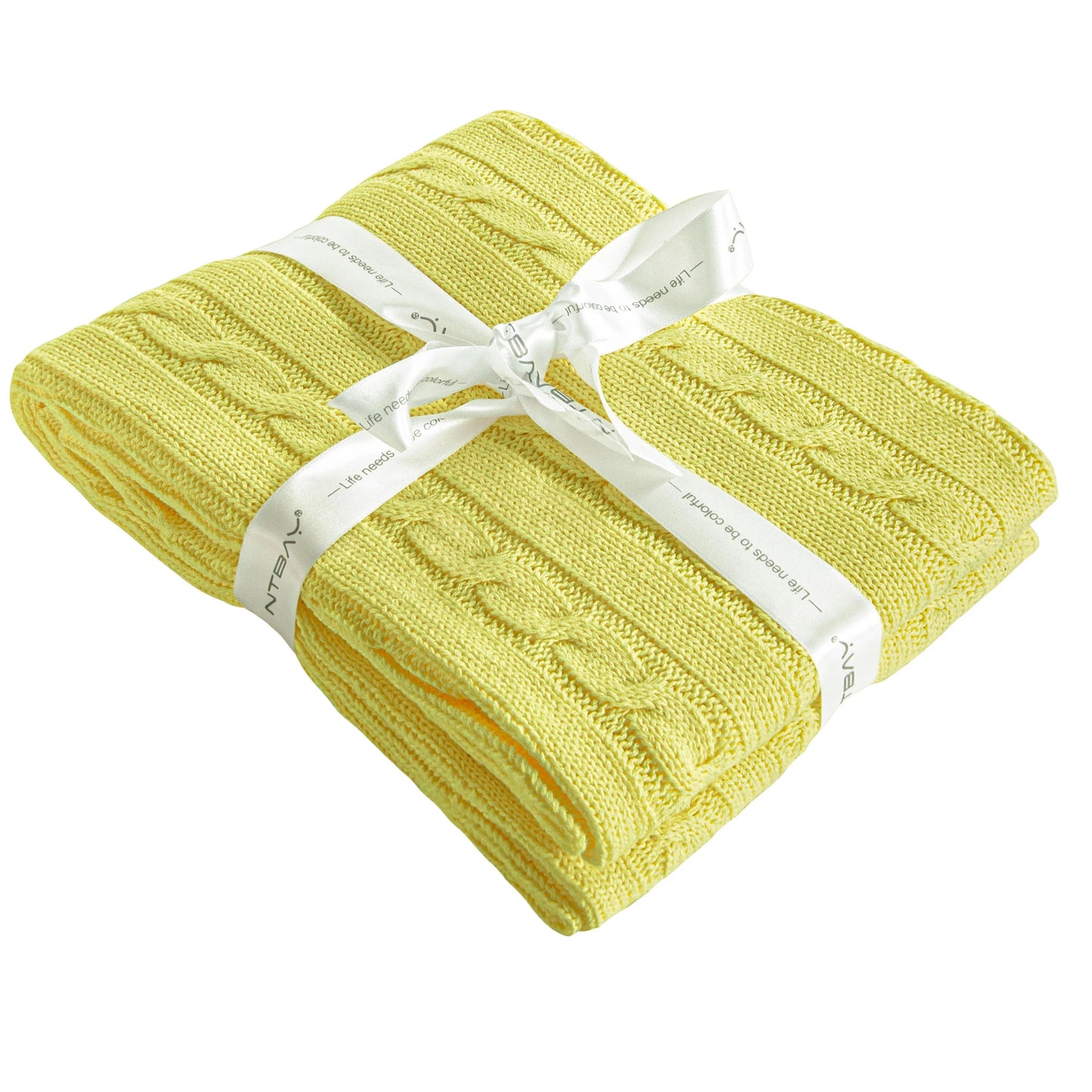 Ntbay 100 Percent Cotton Cable Knit Toddler Blanket Crib