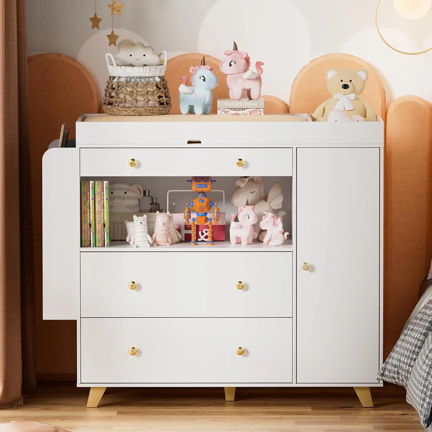 Nursery Dresser With Baby Changing Table 3 Drawers White