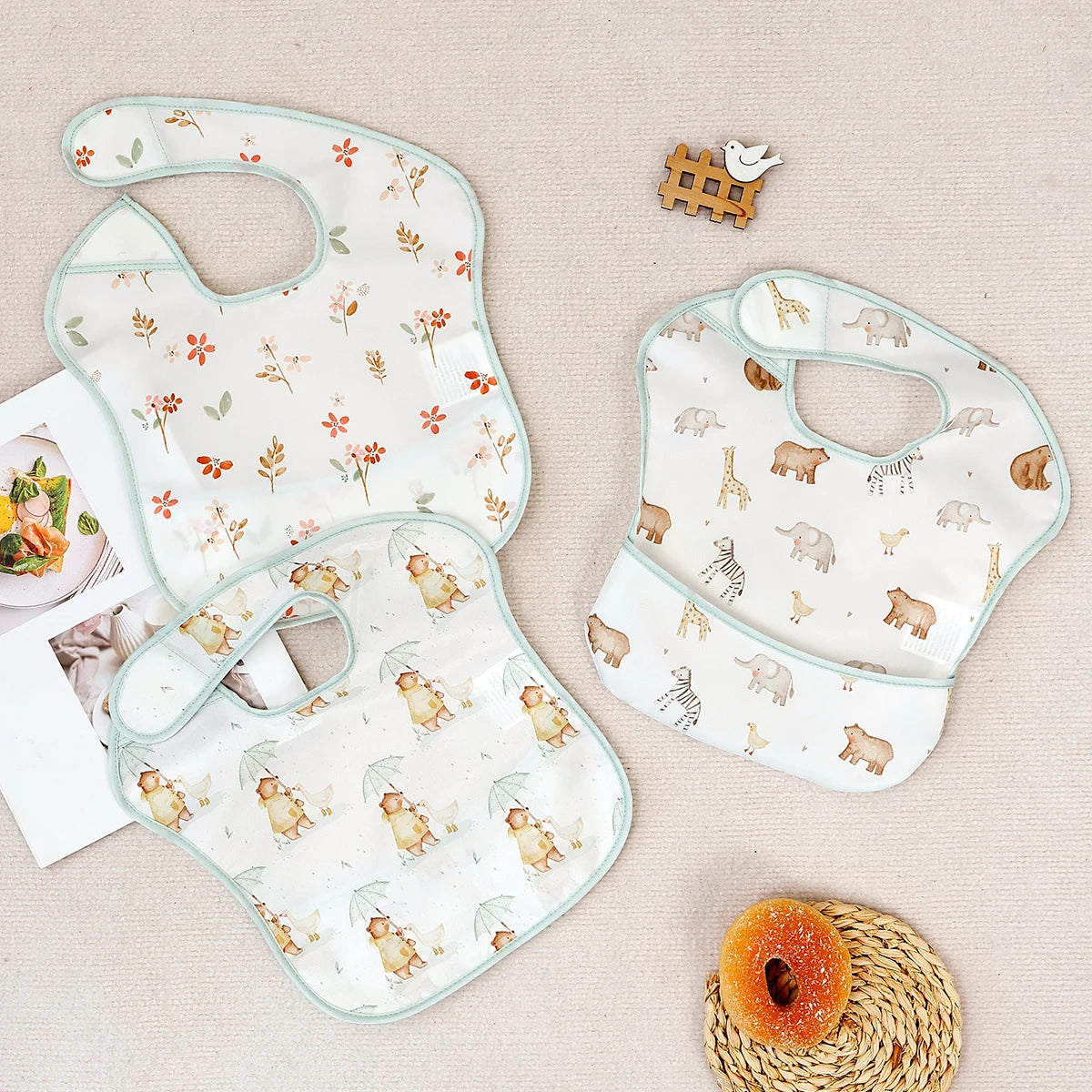Waterproof Baby Sleeveless Feeding Bibs Set Full Body Cover