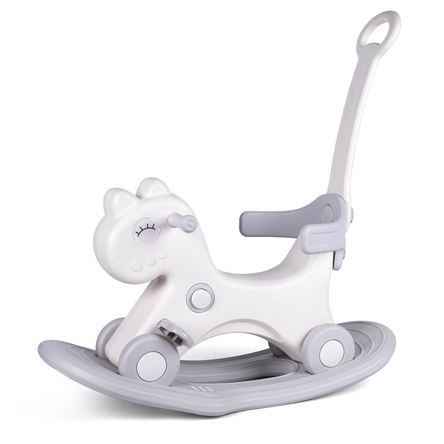 Rocking Horse Child Safety Push Handle Rocker for Toddlers 1 2 3 Years Old Kids Ride On Toy Birthday Gift for Girls and Boys