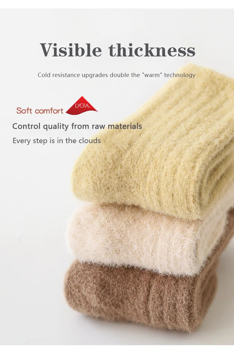 Warm Baby Socks 3 Pairs Thick Winter Cotton Unisex Mid Tube