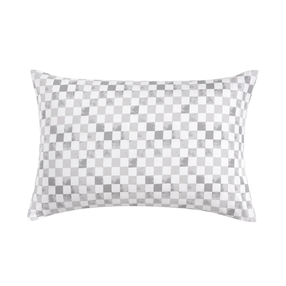Kids Microfiber Sheet Set Gray Check Twin 3 Piece Bedding