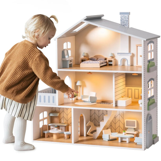 Robotime Robud Nordic Style Wooden Dollhouse 23 Pieces