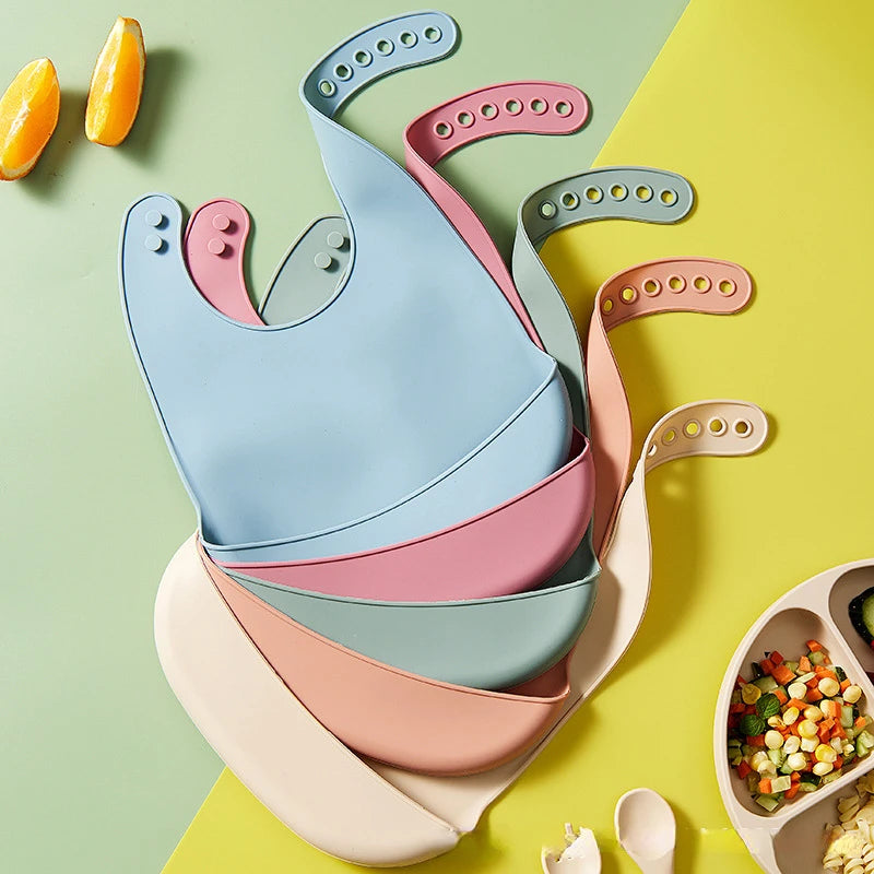 Adjustable Waterproof Baby Bib Silicone Drool Towel