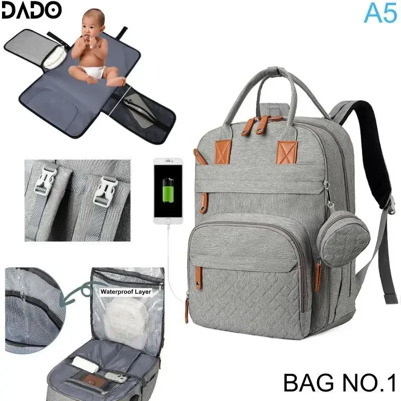 Diaper Backpack Mommy Waterproof Travel Tote Stroller Straps