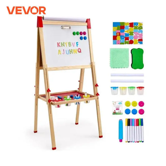 VEVOR Wooden Magnetic Drawing Board for Kids Portable Easel