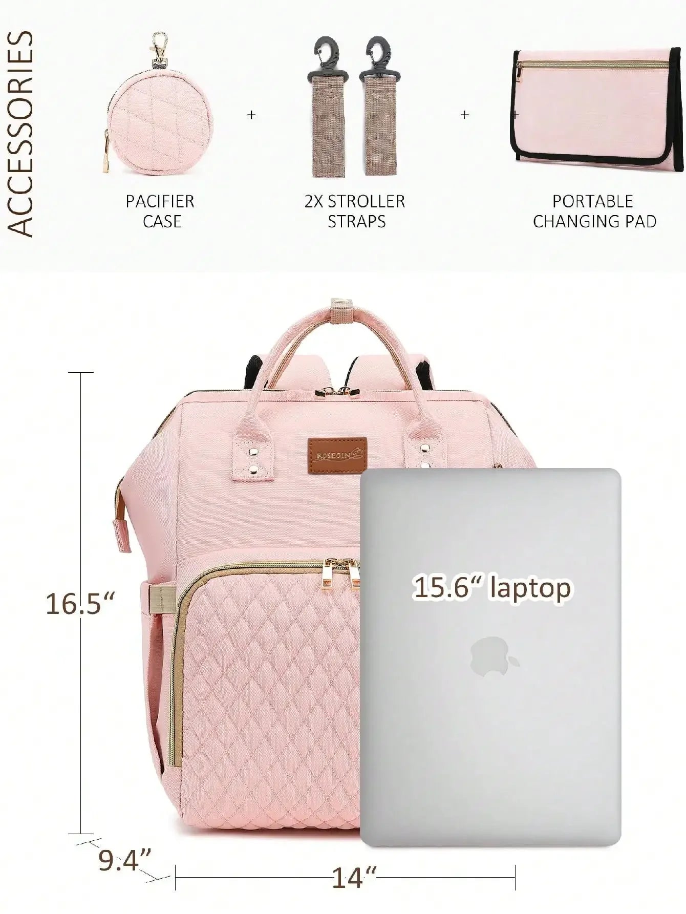 Diaper Bag Backpack With Changing Pad Pacifier Case