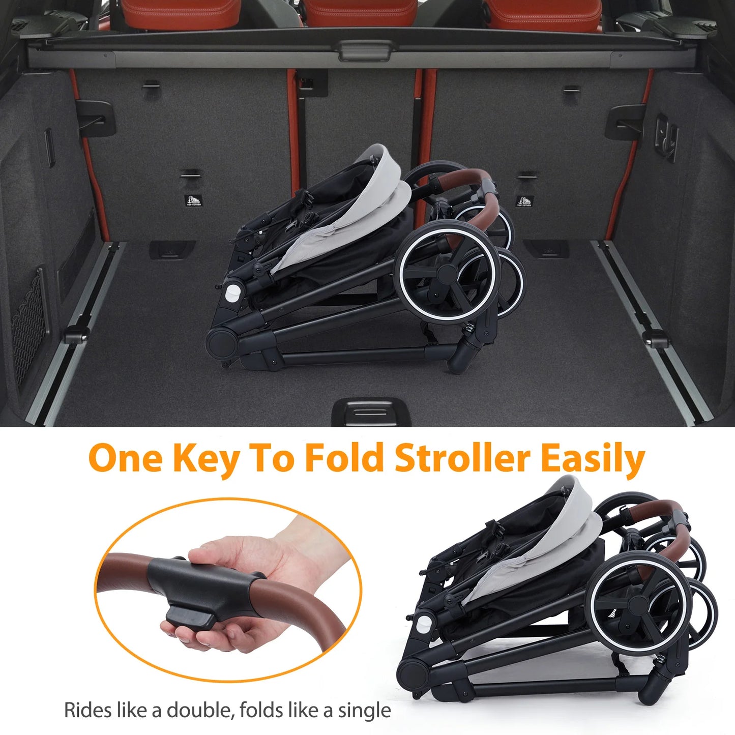 Double Stroller Tandem Infant Toddler Multi Position
