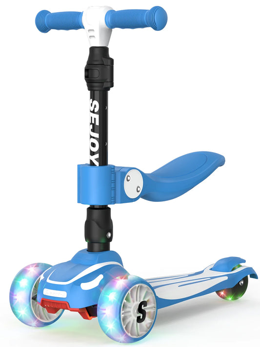 Sejoy 3-In-1 Three Wheel Kick Scooter With LED Flashing