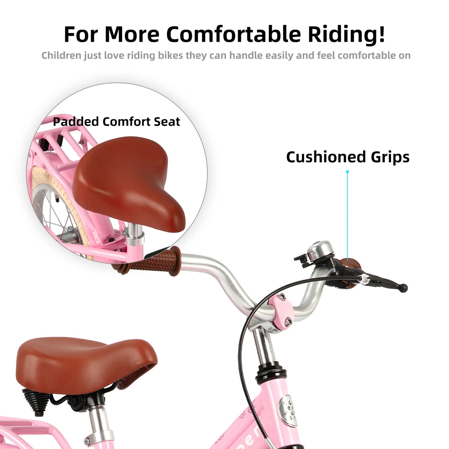 JOYSTAR Bike for 2-12 Years Toddlers and Kids, 12" 14" 16" Kids Bike with Training Wheels, 20 Inch Bike with Kickstand,Pink