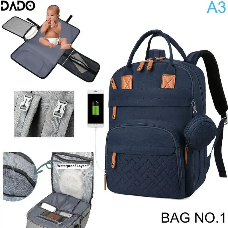 Diaper Backpack Mommy Waterproof Travel Tote Stroller Straps