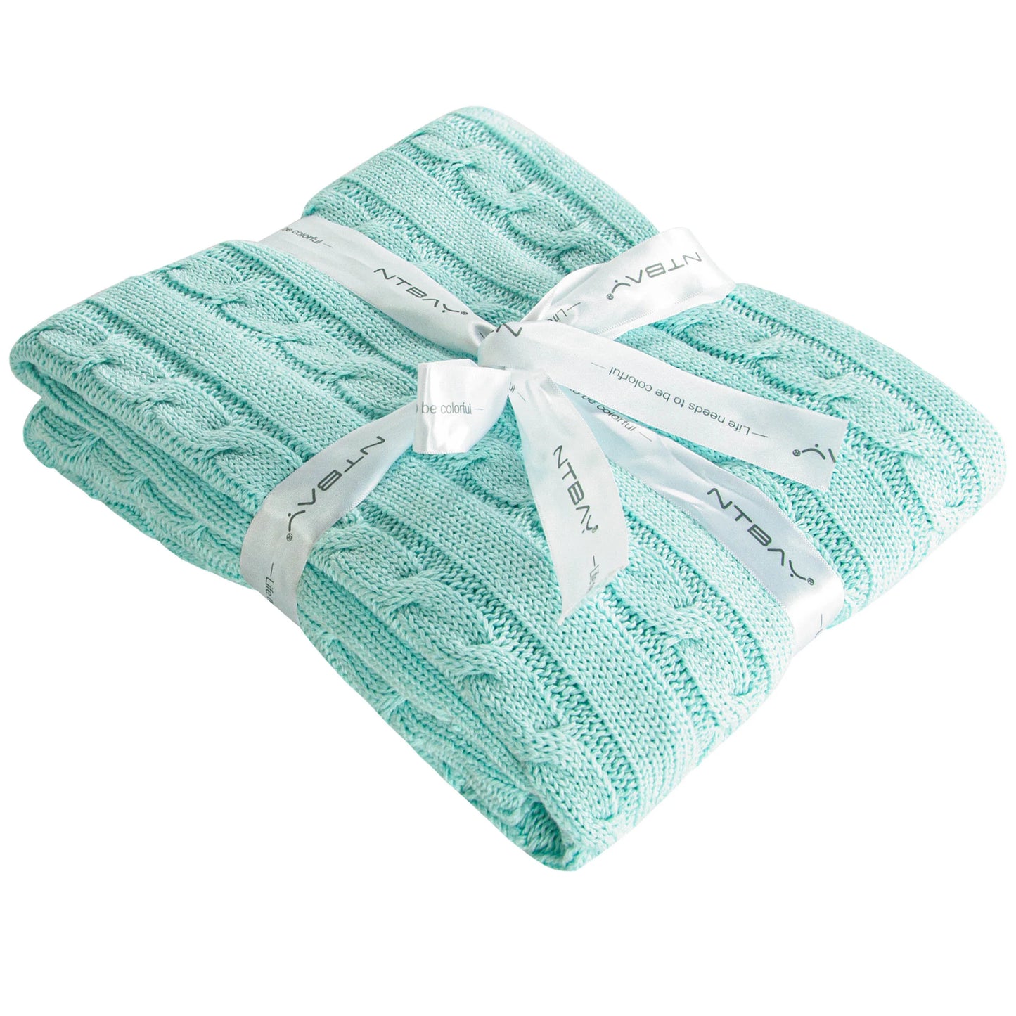 Ntbay 100 Percent Cotton Cable Knit Toddler Blanket Crib