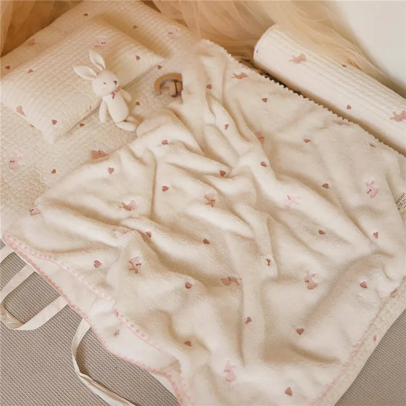 Cartoon Baby Blanket Fleece Quilt For Newborn Swaddling