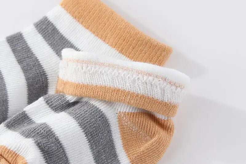 5 Pairs Cotton Mid Calf Socks For Newborns 0 To 12 Months