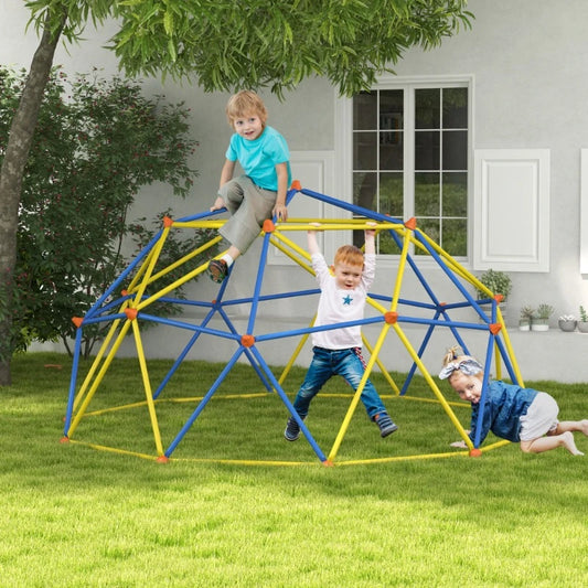 Climbing Dome, 10' Jungle Gym Supports 594 Lbs. for 1-6 Kids, Outdoor Play Equipment for 3-8 Years Old,Easy Install, Multi-Color
