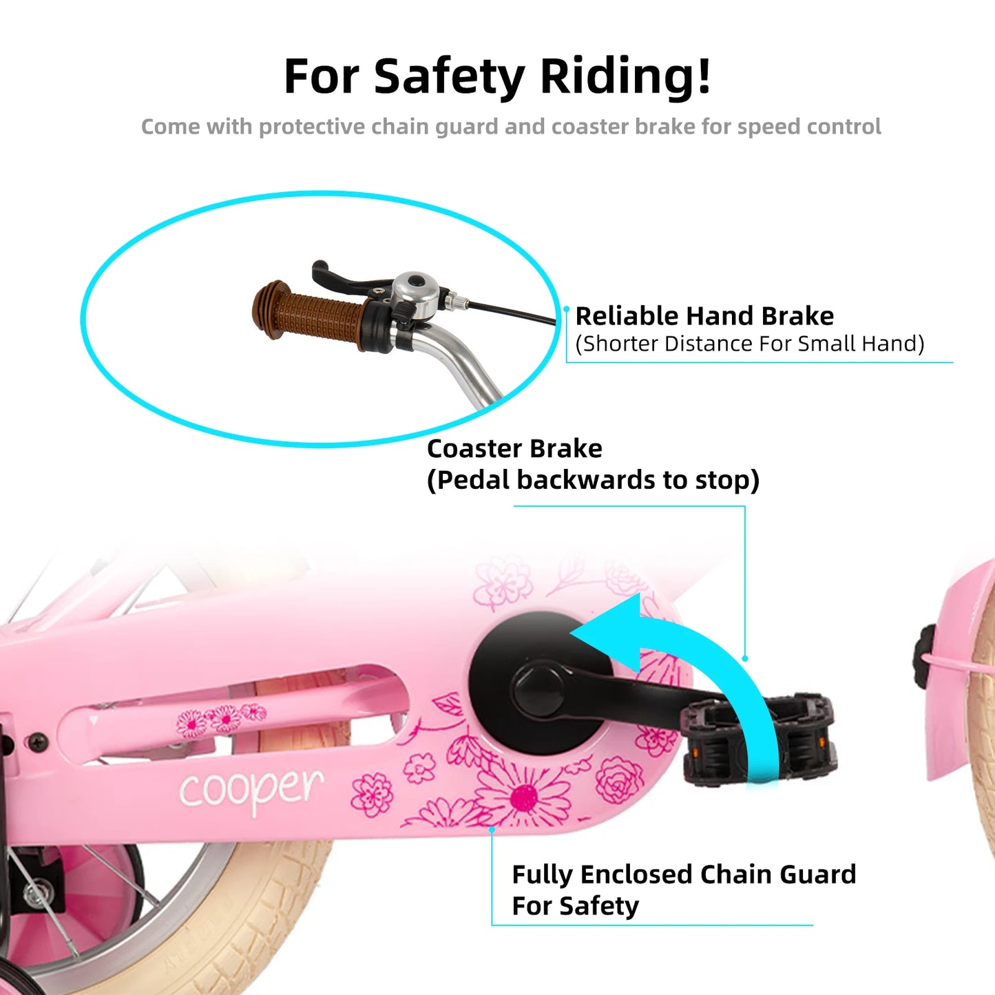 JOYSTAR Bike for 2-12 Years Toddlers and Kids, 12" 14" 16" Kids Bike with Training Wheels, 20 Inch Bike with Kickstand,Pink