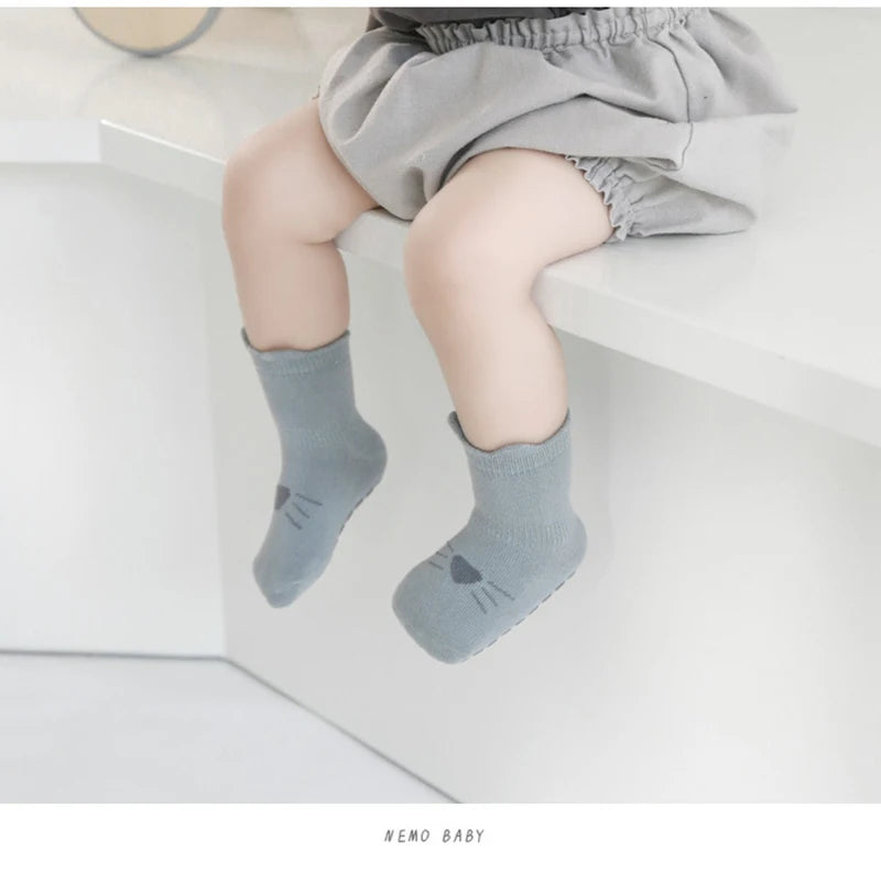 5 Pairs Infant Anti Slip Socks Newborn Unisex Cartoon Floor
