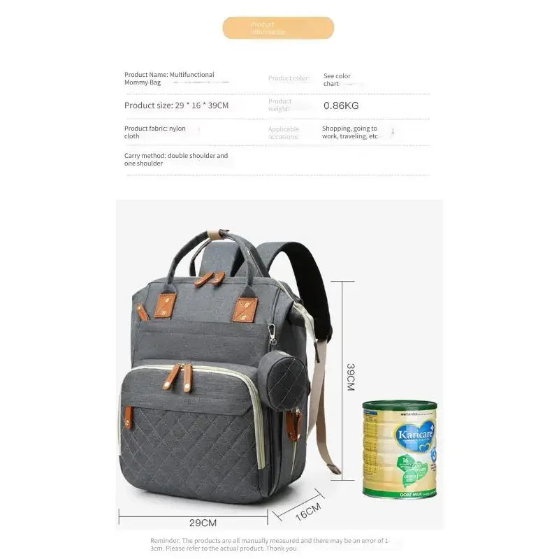 Waterproof Wear Resistant Mom Backpack Diaper Bag Capacity