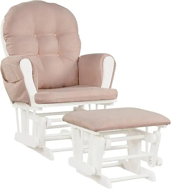 Baby Glider Rocker With Ottoman Nursery Glider Pink