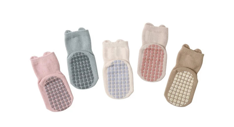 5 Pairs Infant Anti Slip Socks Newborn Unisex Cartoon Floor