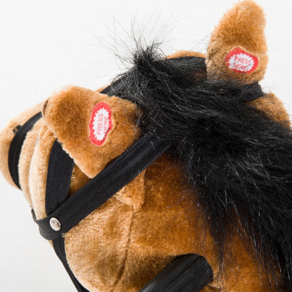 Durable Plush Toddlers Spring Rocking Horse Bouncing Rocker Toy with Realistic Sounds