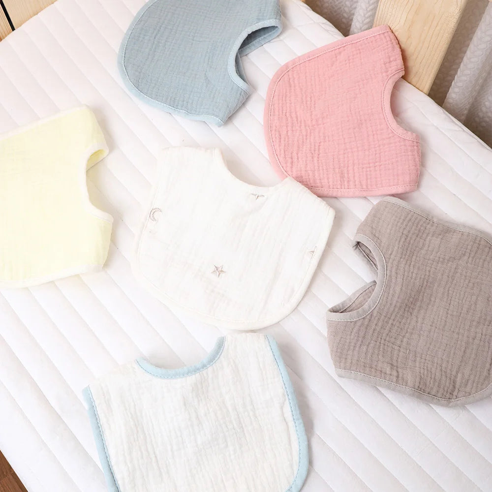 5 Piece Soft Cotton Baby Bibs Double Layer Absorbent