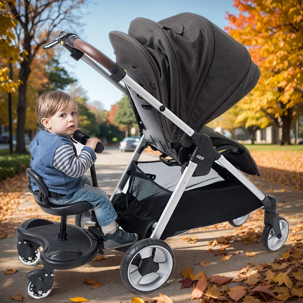 Baby Strollers Pedal Adapter Kid Standing Plate with Seat Auxiliary Trailer Footrest Pushchair Step Board Accessories