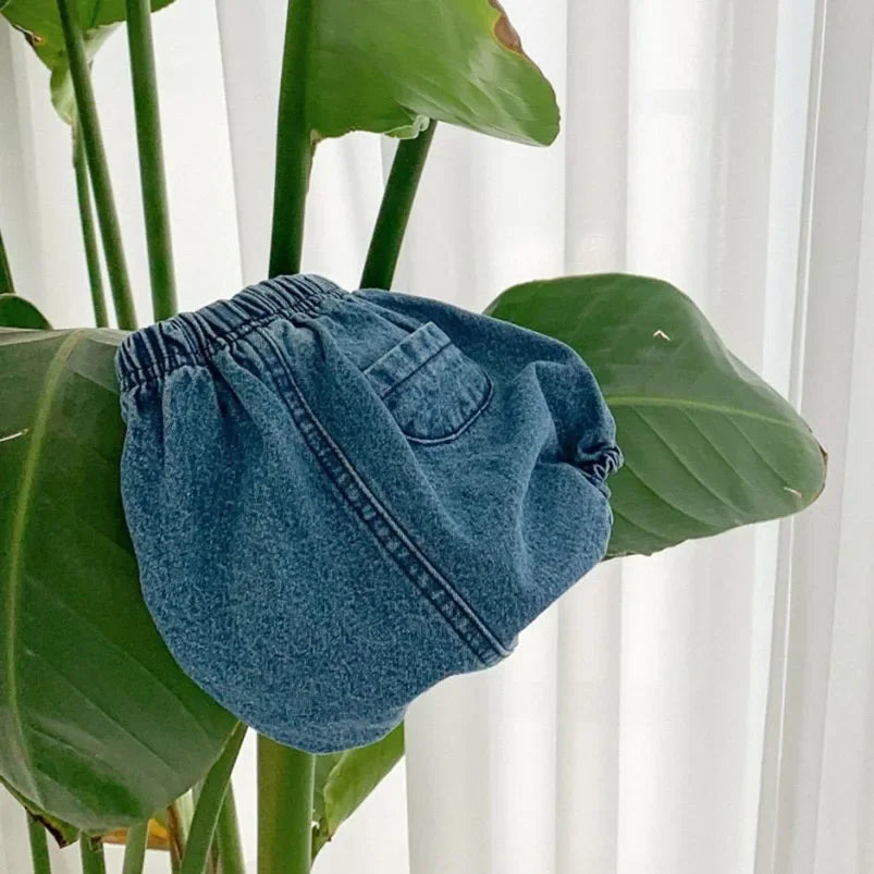Adorable Baby Denim Shorts Casual Pants Pockets 0 To 24M