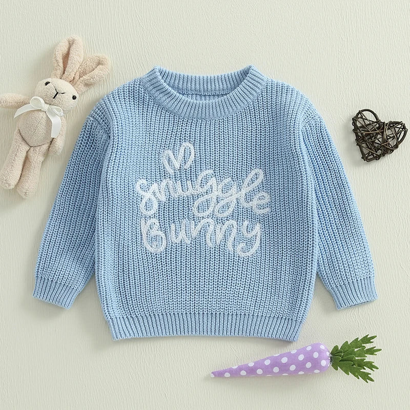 Adorable Easter Kids Sweaters With Bunny Ears Knit Pullover