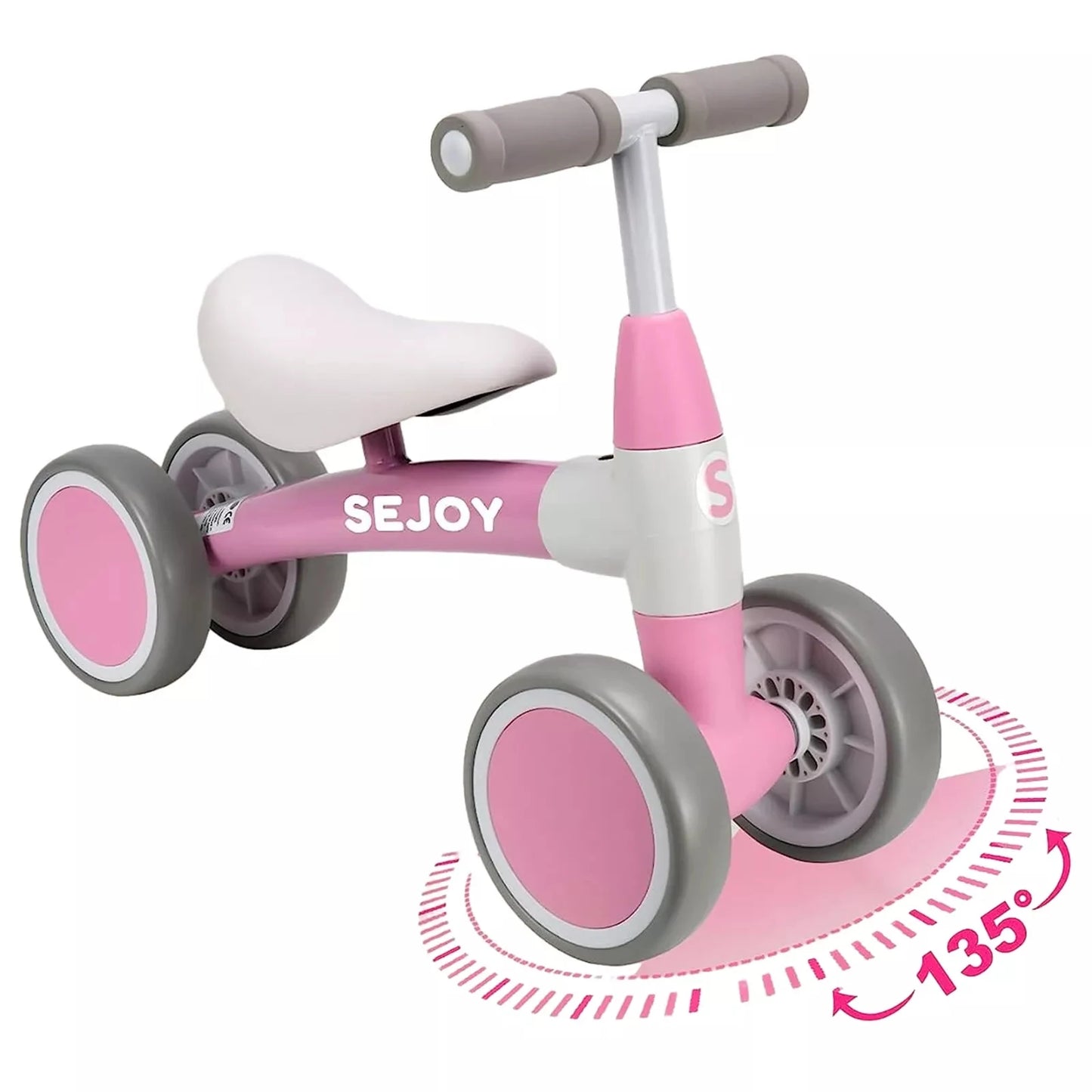 Sejoy Baby Walker Toddler Bicycle Toys Ride On Balance Bike 4 Wheels Birthday Gifts For Girls Boys Ages 1 To 3 Years