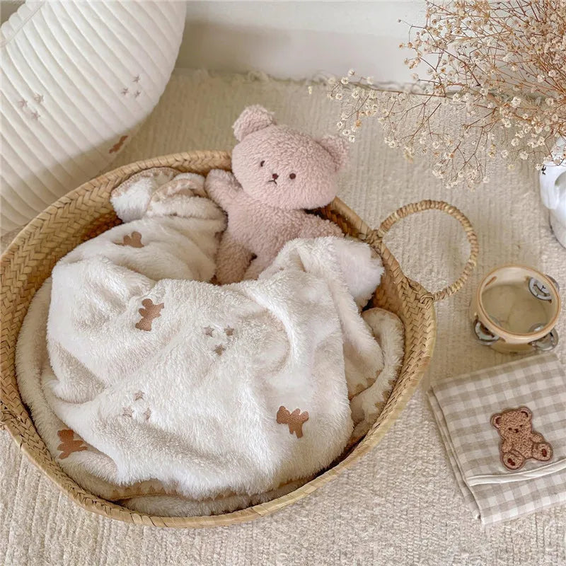 Cartoon Baby Blanket Fleece Quilt For Newborn Swaddling