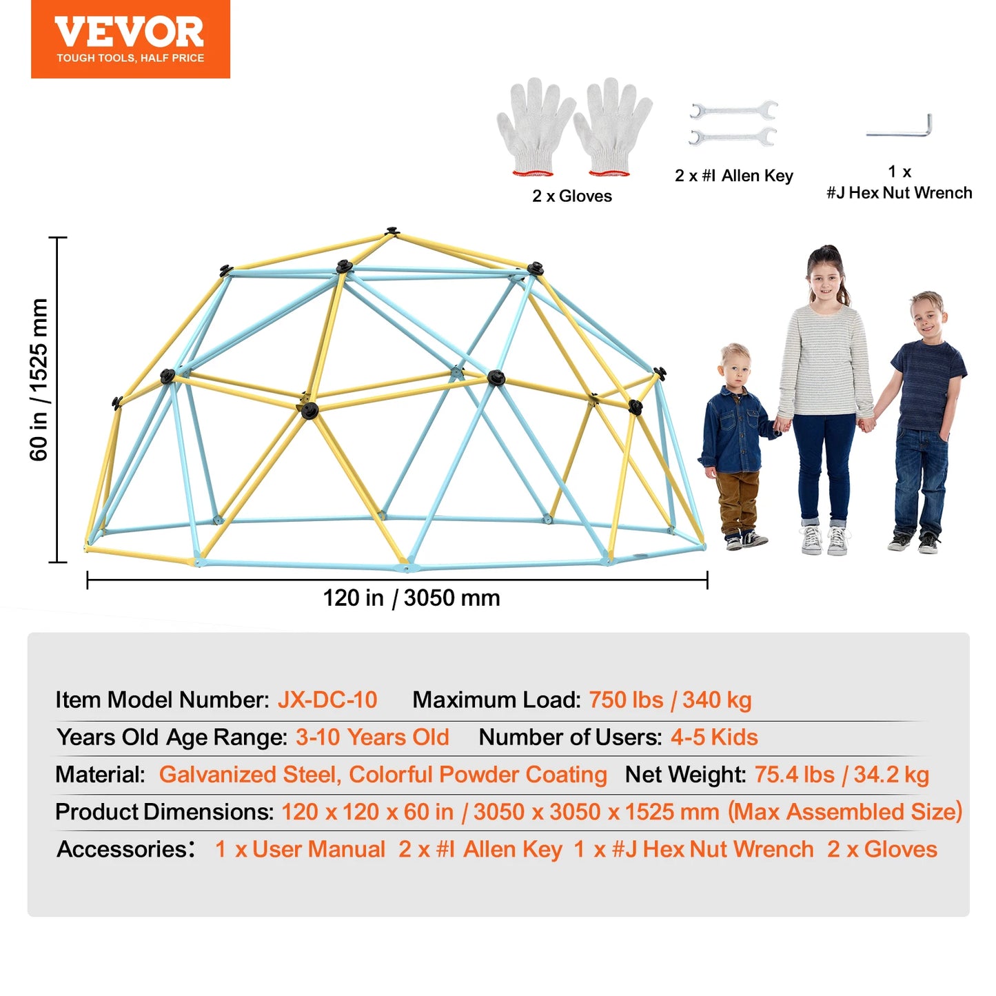 Geometric Climbing Dome For Kids 6 8 10 12 Feet Backyard