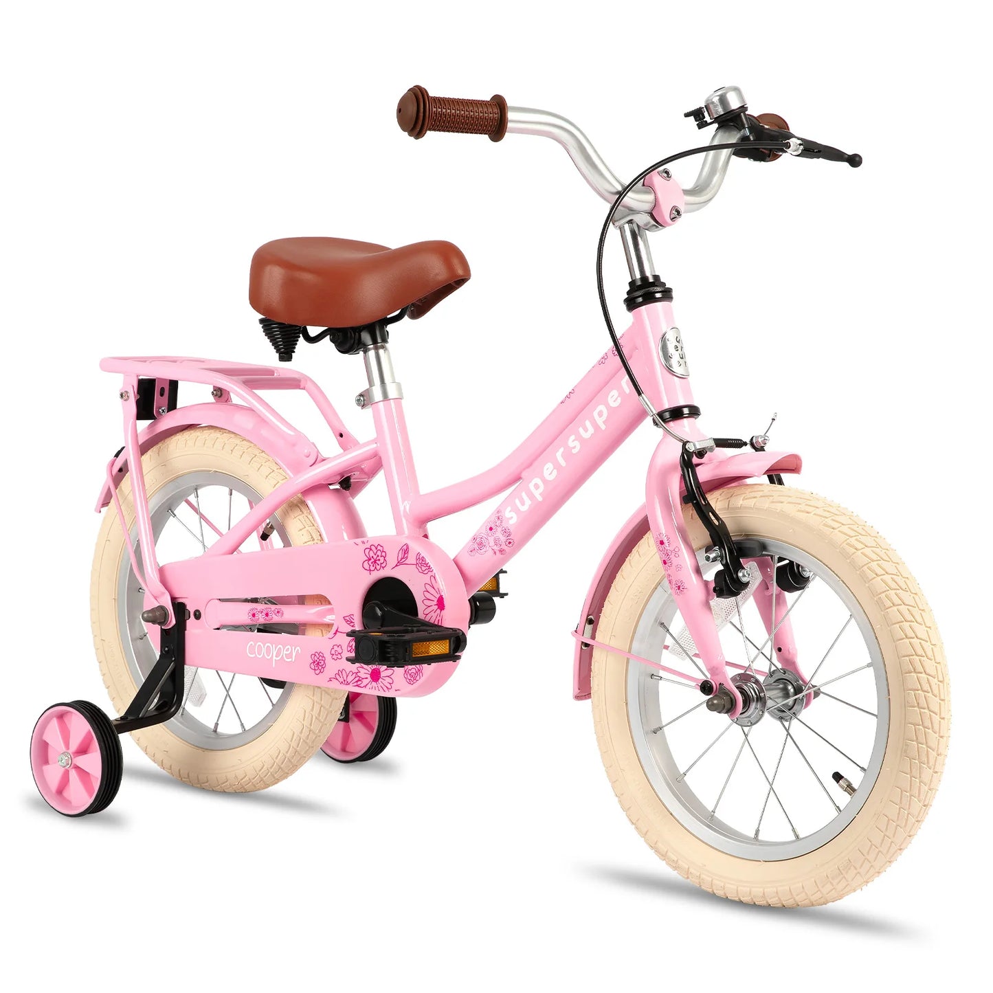JOYSTAR Bike for 2-12 Years Toddlers and Kids, 12" 14" 16" Kids Bike with Training Wheels, 20 Inch Bike with Kickstand,Pink