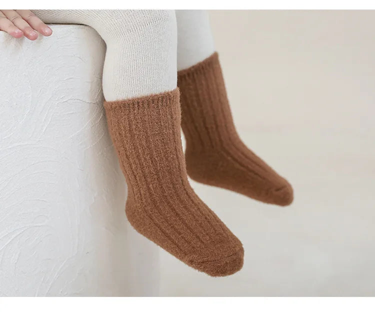 Warm Baby Socks 3 Pairs Thick Winter Cotton Unisex Mid Tube