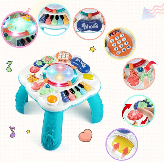 Child Activity Table Musical Instrument Games Educational Music Activity Toy Multi Functional Learning Table for Kids