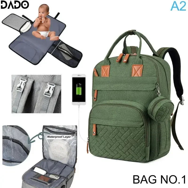 Diaper Backpack Mommy Waterproof Travel Tote Stroller Straps