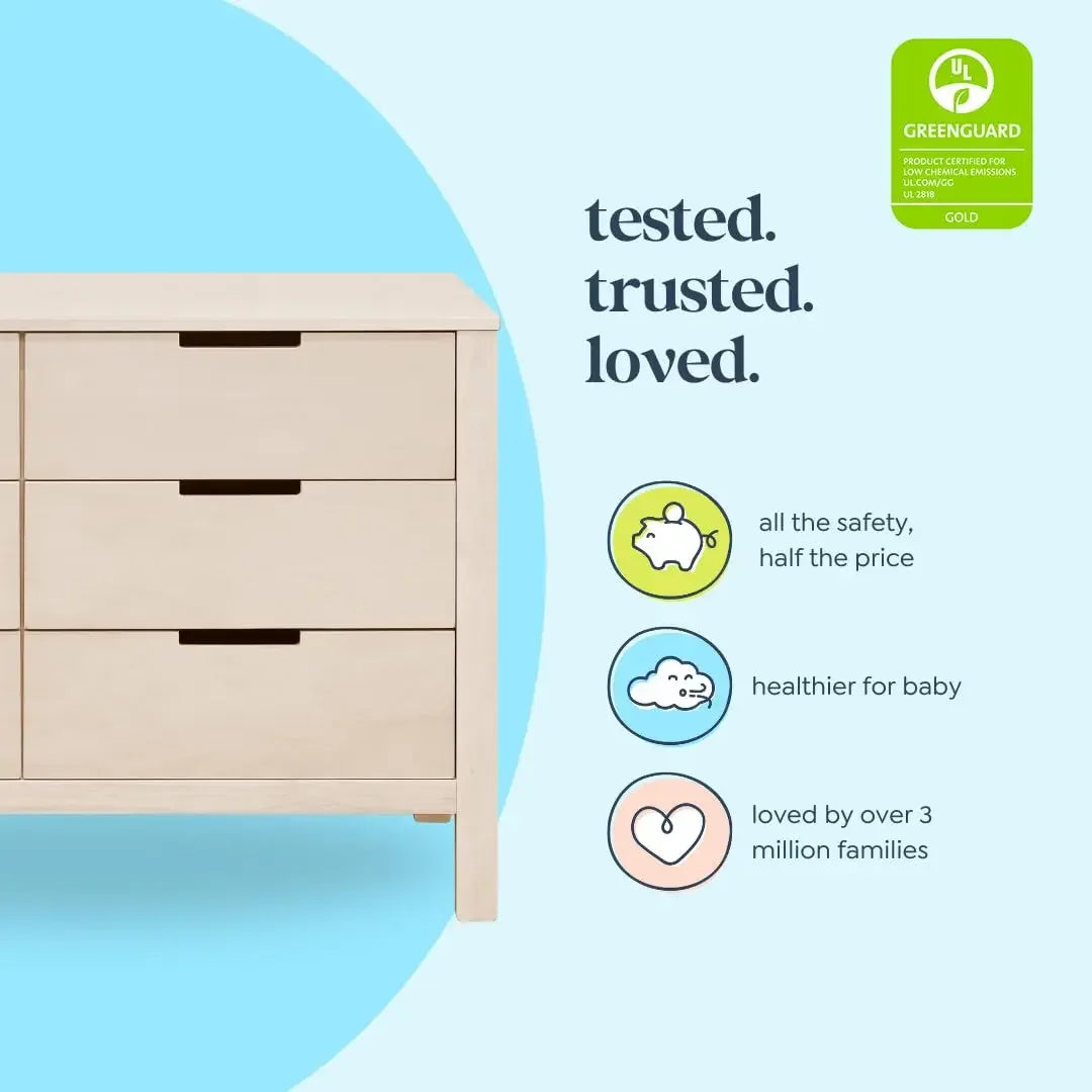 Carter Colby 6 Drawer Baby Dresser for Boys Girls Nursery