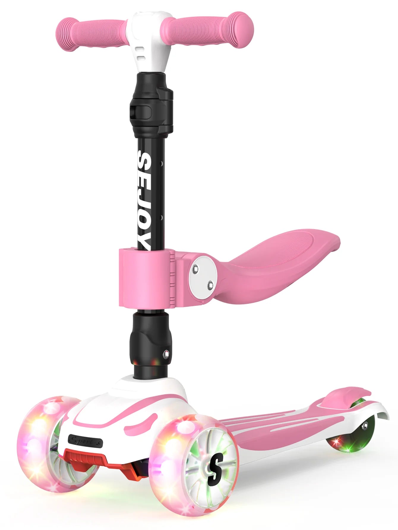 Sejoy 3-In-1 Three Wheel Kick Scooter With LED Flashing
