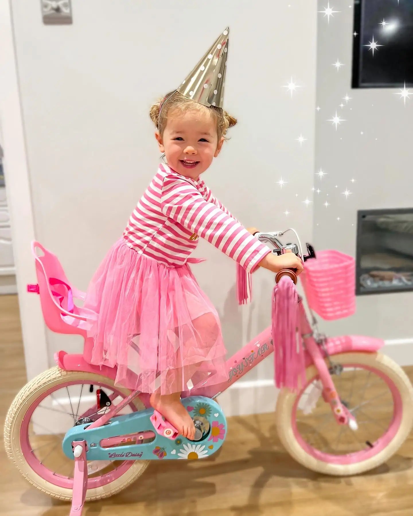 Joystar Kids Bike for Ages 2 to 7 Years 12 14 16 Inch Girls Bike with Doll Seat and Streamers Boys Bike with Flag and Plate