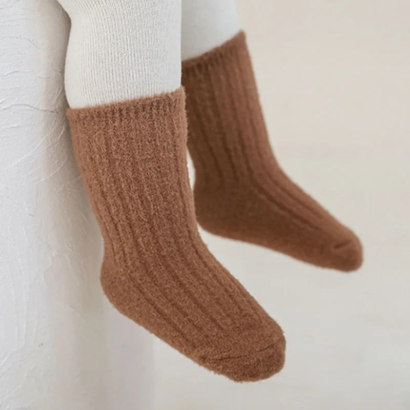 Warm Baby Socks 3 Pairs Thick Winter Cotton Unisex Mid Tube
