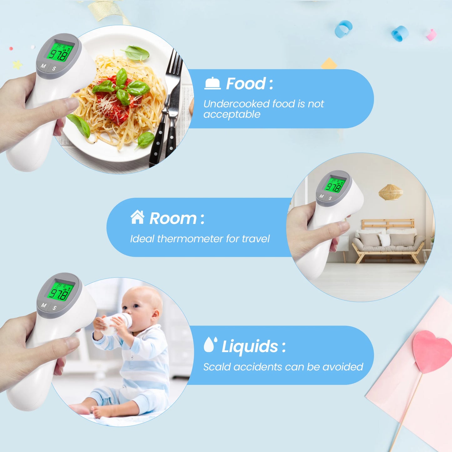 Sejoy Infrared Digital Thermometer Non Contact Forehead Ear