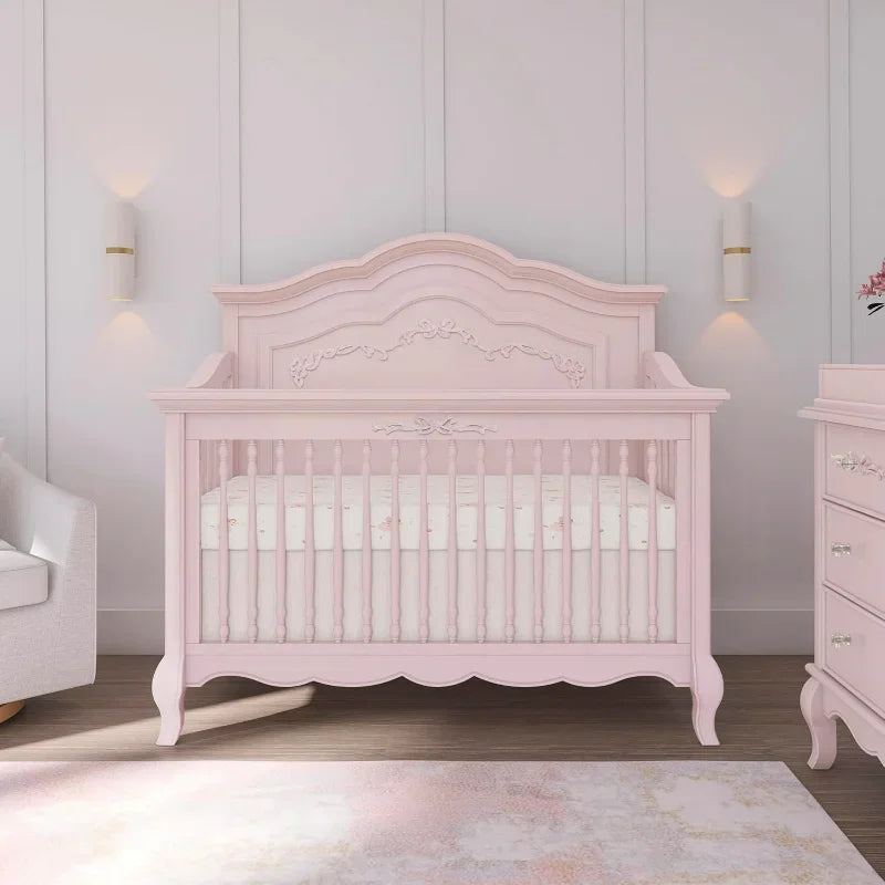 Camping 5 In 1 Convertible Crib Dusty Rose Greenguard Gold