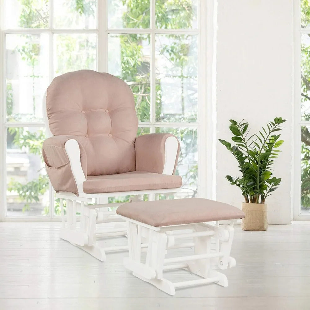Baby Glider Rocker With Ottoman Nursery Glider Pink